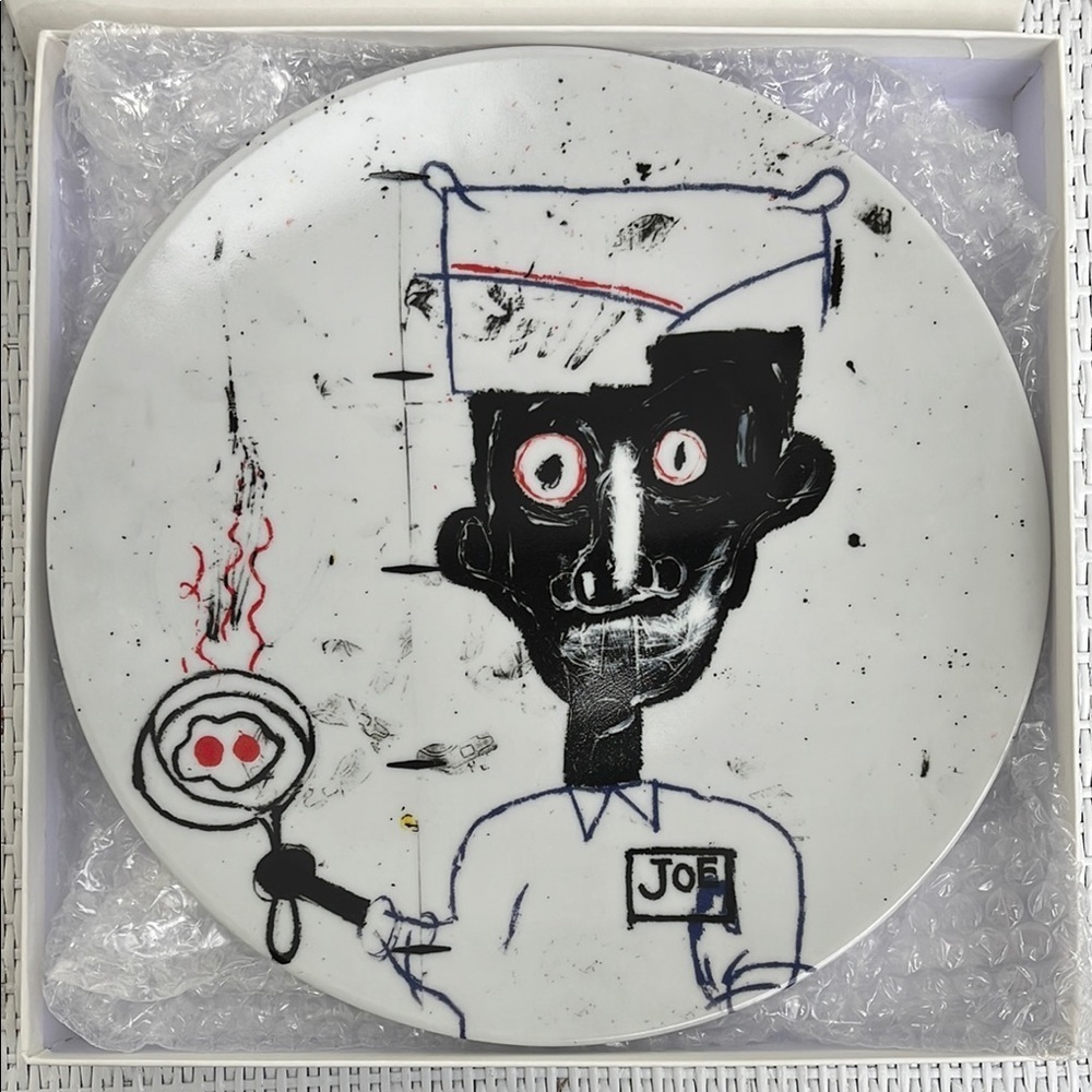 “Eyes & Eggs” by Jean-Michel Basquiat on Porcelain Plate from Ligne Blance Paris